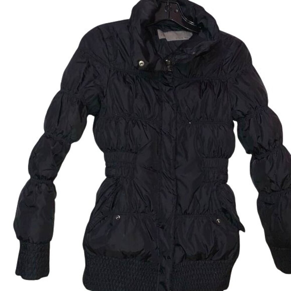 Zara Basic Black Puffer Jacket M Nylon & Polyester Womens Quilted Design